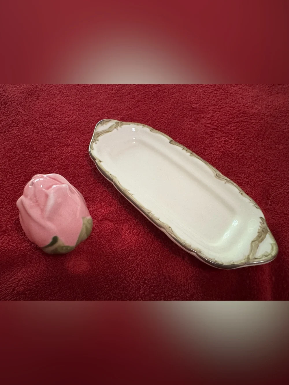 Franciscan Dessert Rose salt shaker and butter dish bottom replacements